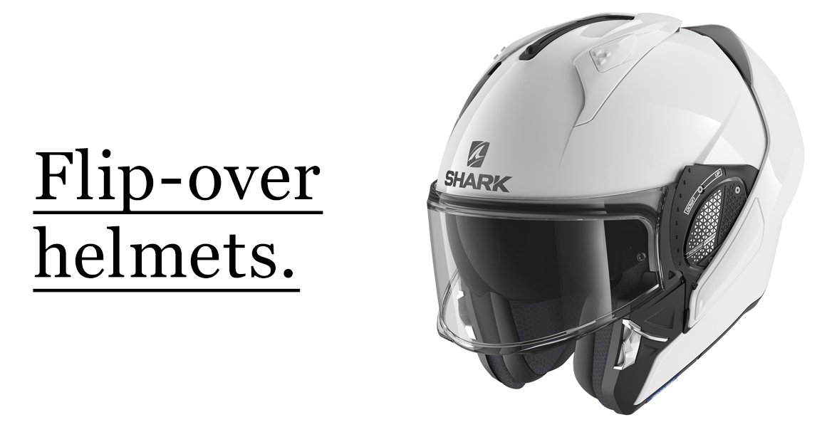 Flip over motorcycle helmets